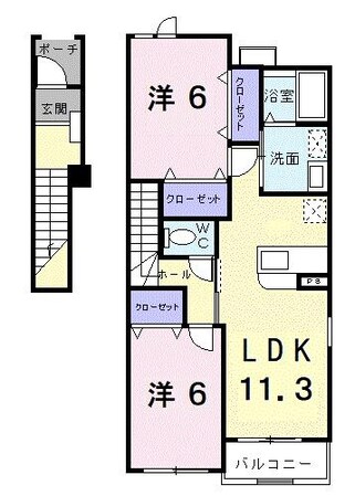 メゾン・ソレイユIIＢ棟の物件間取画像